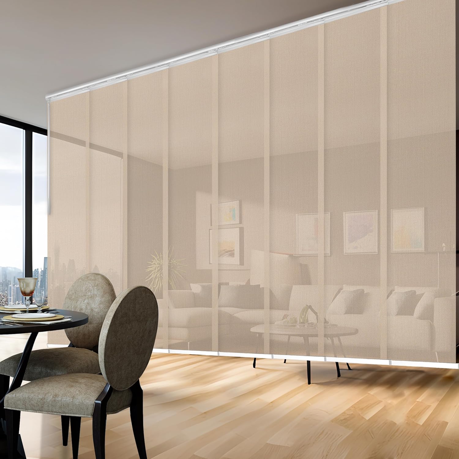 A&F Rod Décor - Rhode 8-Panel Panel Track Extendable 130"-175" W x 94" H, Panel Width 23.5"