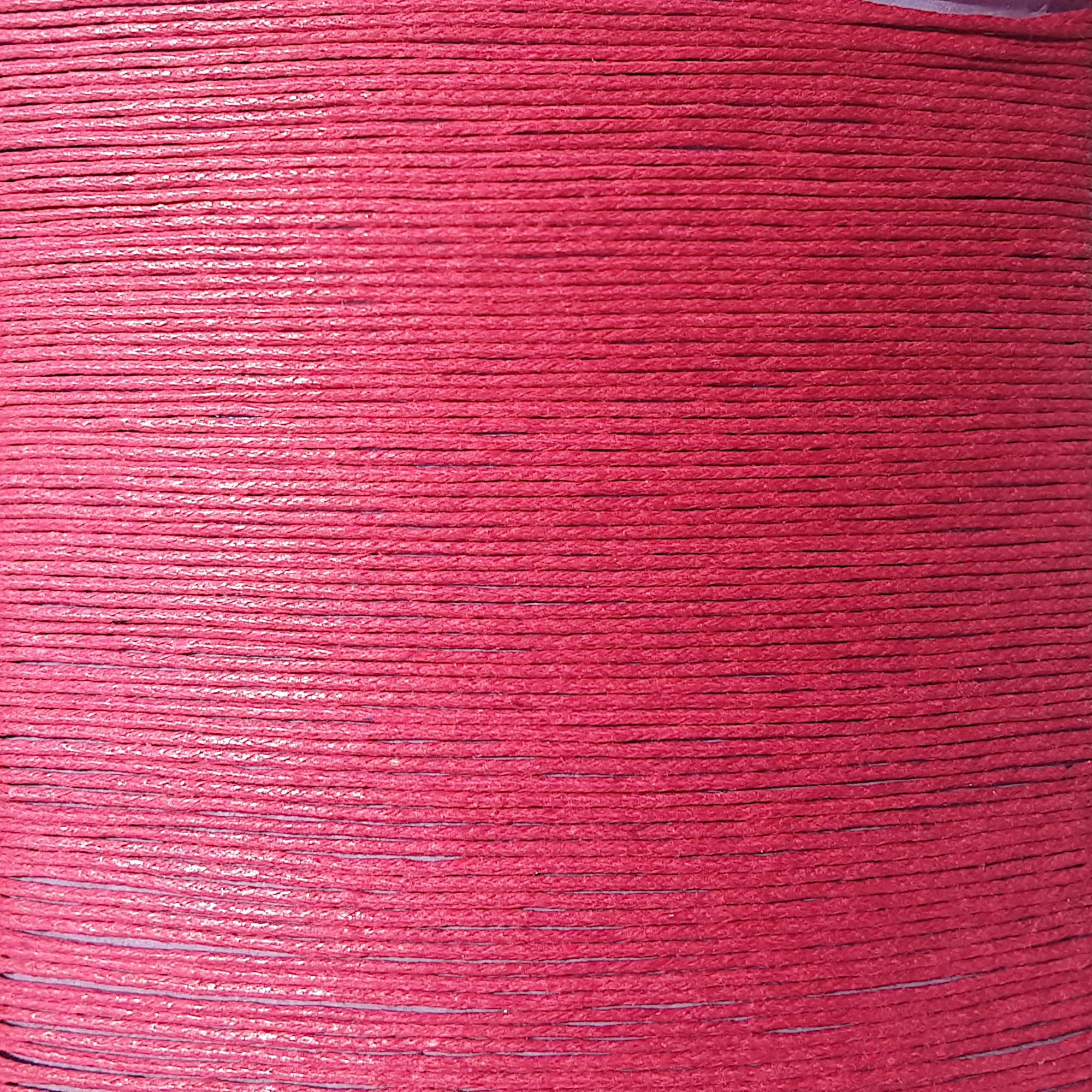 20 yards Waxed Cotton Cord 1mm thick on card (18m) string Mart-Mon (Fuchsia Pink)