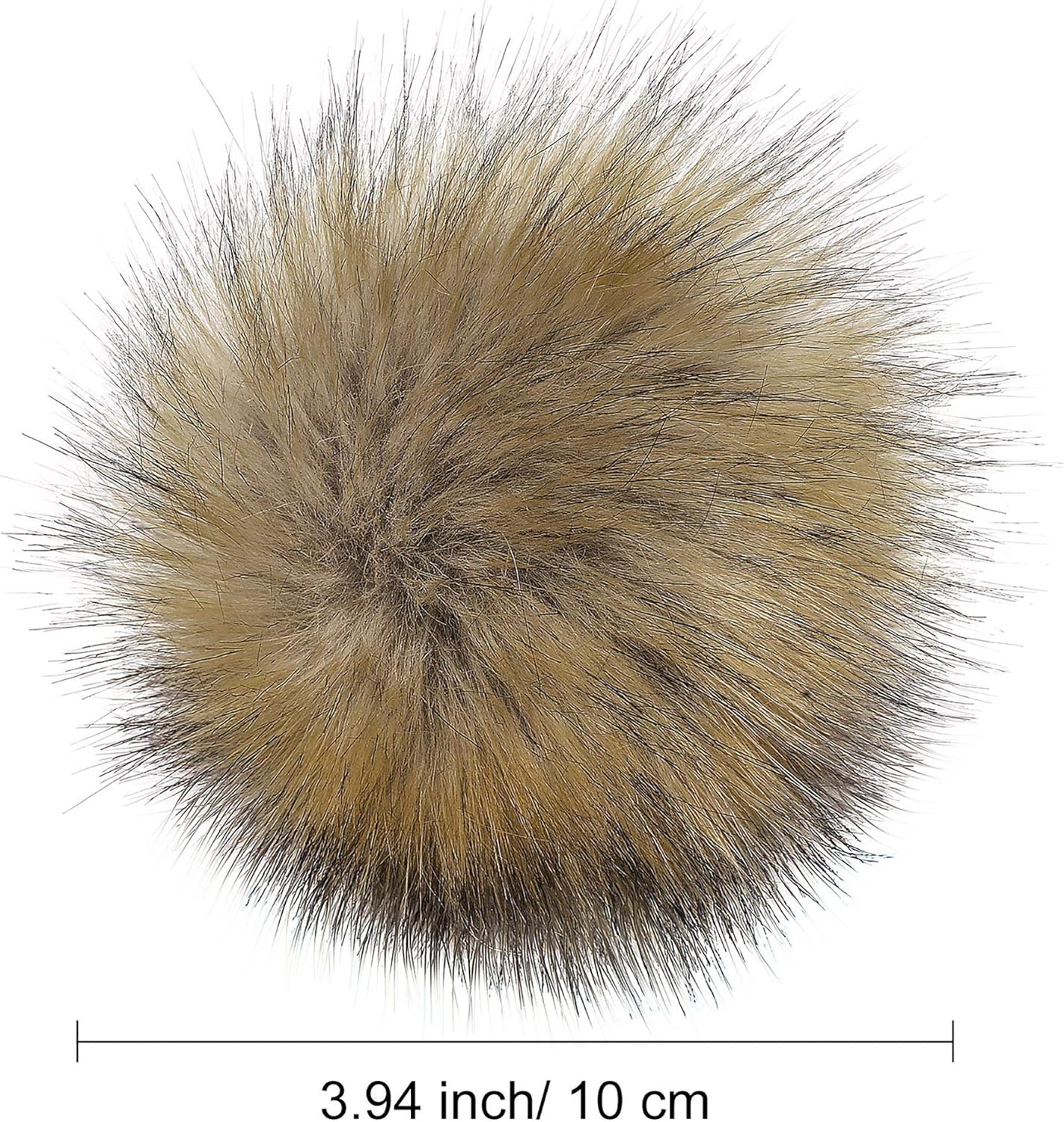 Tatuo DIY Faux Fur Pom Poms Ball with Press Button Removable Fluffy Pompom for Knitting Hats Shoes Scarves Bag Accessories (Natural Color, 16) - Image 7