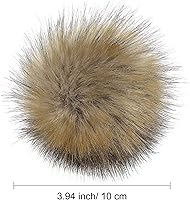 Vista 7 de Tatuo Bola de Pompones de Piel Sintética para Hacer Manualidades con Botón de Presión, Pompón Esponjoso Extraíble para Tejer Gorros, Zapatos