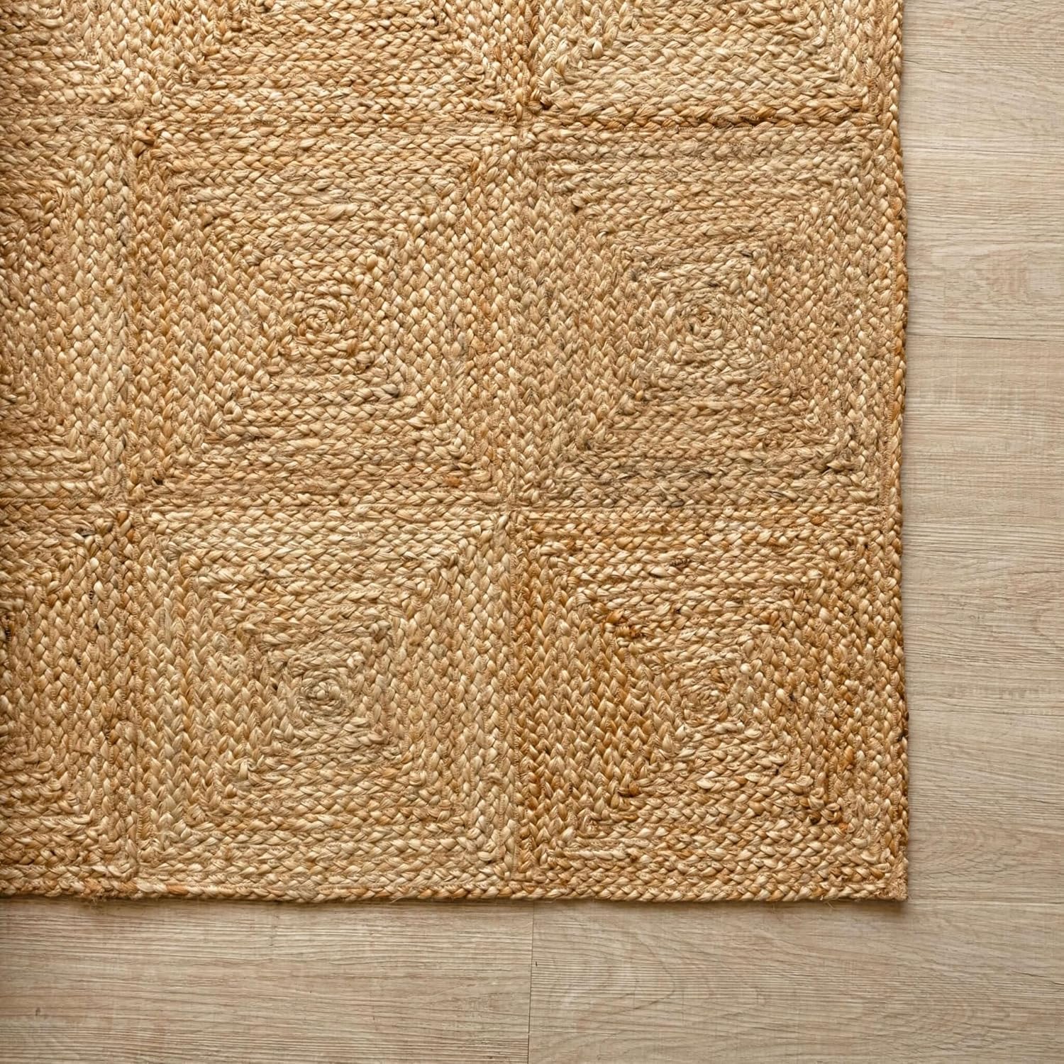 GI Loom Hand-Braided Natural Hemp Area Rug with Geometric Pattern – Eco-Friendly Rustic Boho Carpet for Living Room, Bedroom, Entryway & Modern HomeDecor (2X3 Ft)