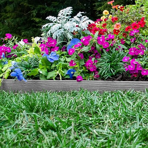 Miniatura 5 de EasyFlex Borde de paisaje de pared alta sin excavación con picos de anclaje, 2.5 pulgadas. Brder de jardín de plástico recto alto con textura de