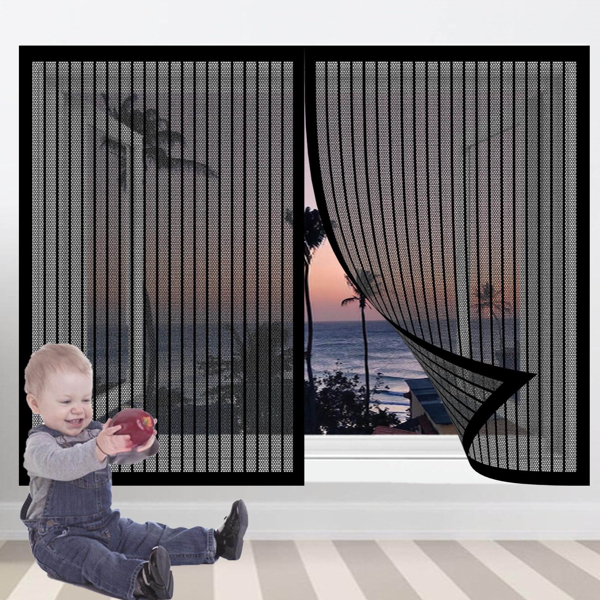 Mesh Curtain 114 X 196 Cm Durable & Breathable, Insects To Keep Bugs