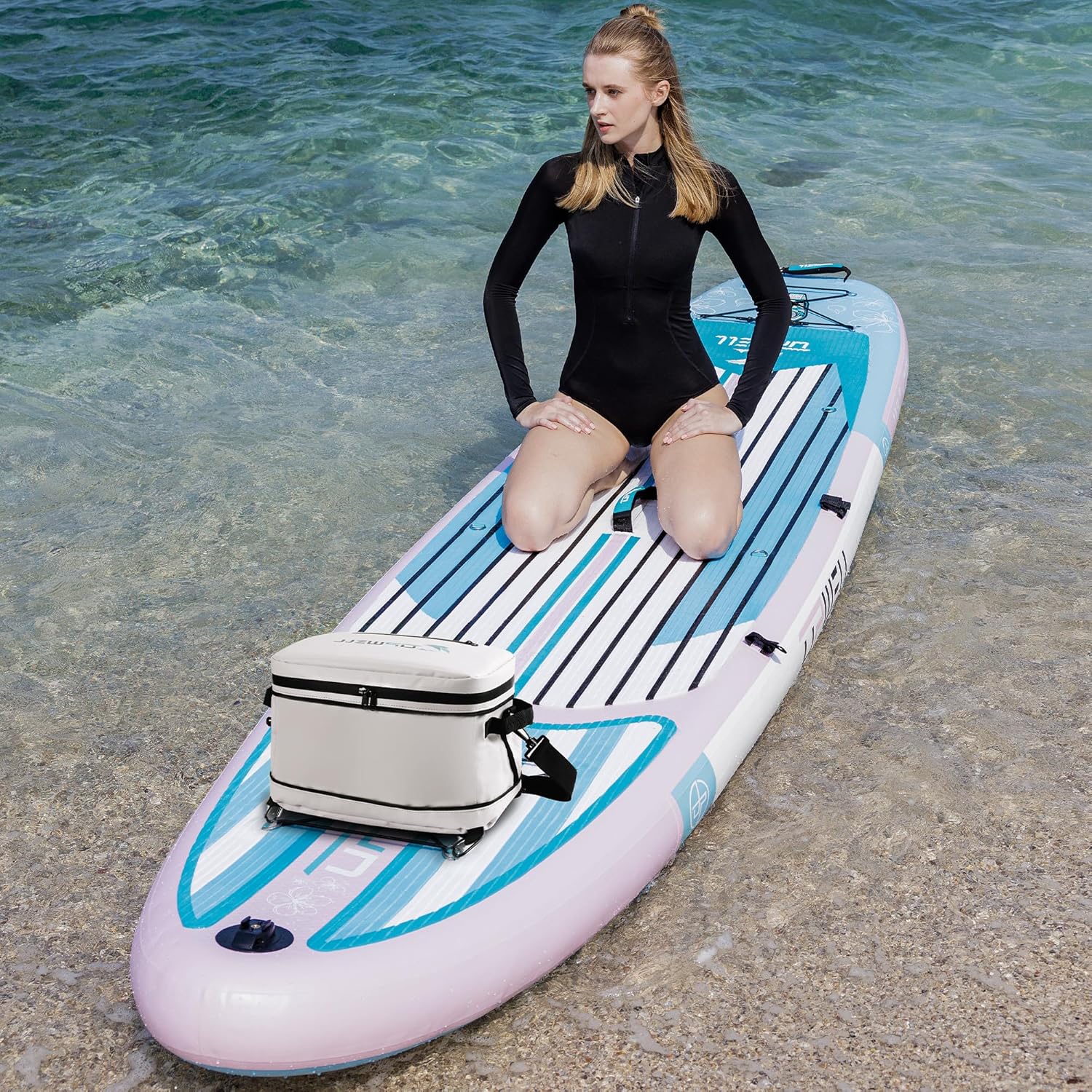 UPWELL Paddle Board Accessories - Waterproof SUP Cooler Deck Bag, PVC Dry Bag, 30 Cans Surf Kayak Cooler