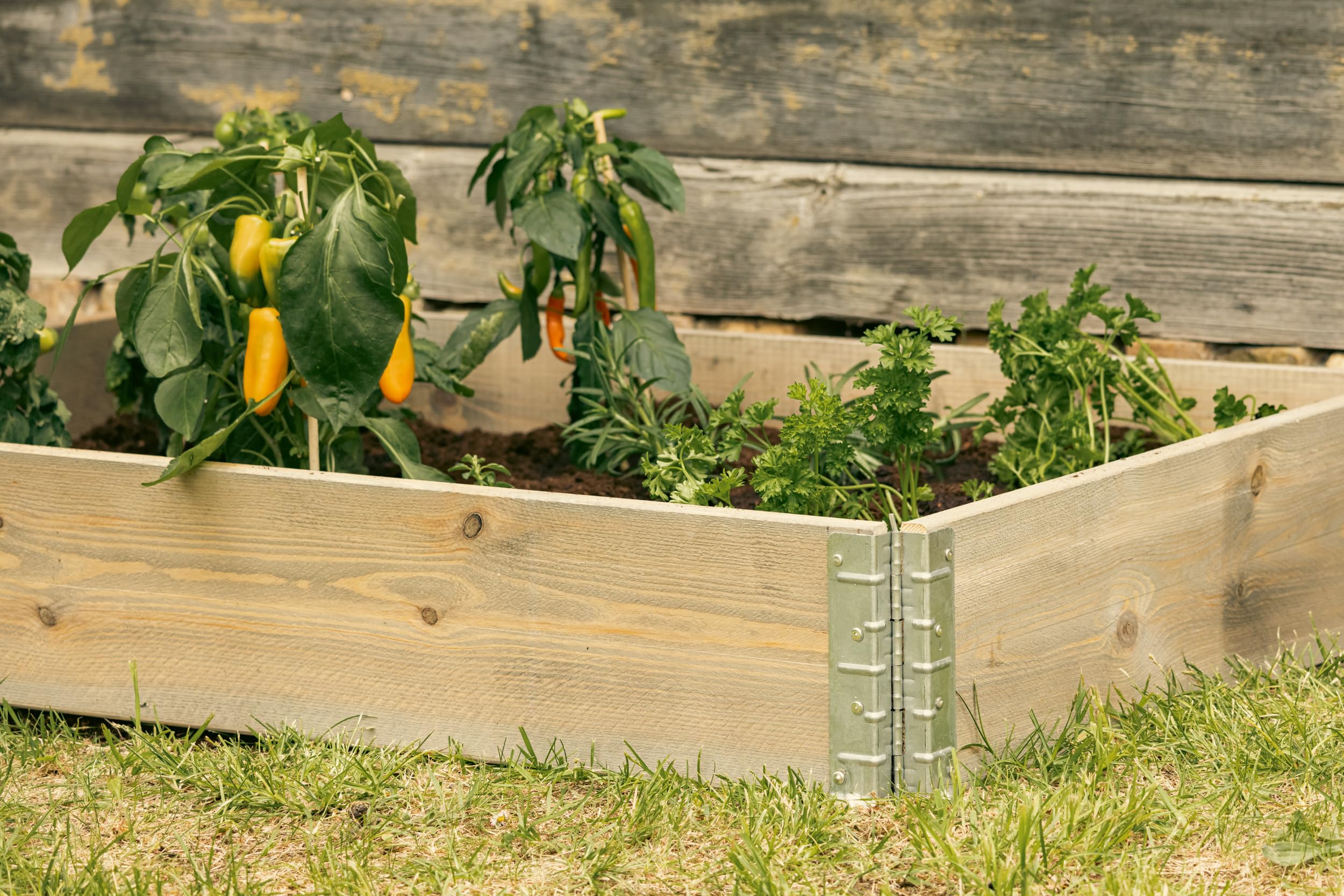 Upyard GardenBox Lot de 3 jardinières surélevées Modernes en Cadre de palettes - Plate-Bande surélevée modulaire en Bois Naturel pour Jardin et terrasse - Certifié PEFC - 120 x 80 x 58,5 cm - Gris