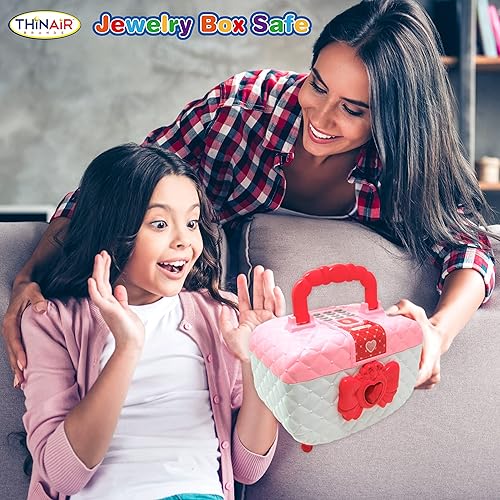 Miniatura 3 de Dr. STEM Toys Joyero seguro para niñas con luz y sonido, incluye billetes y monedas, banco de dinero, a partir de 3 años