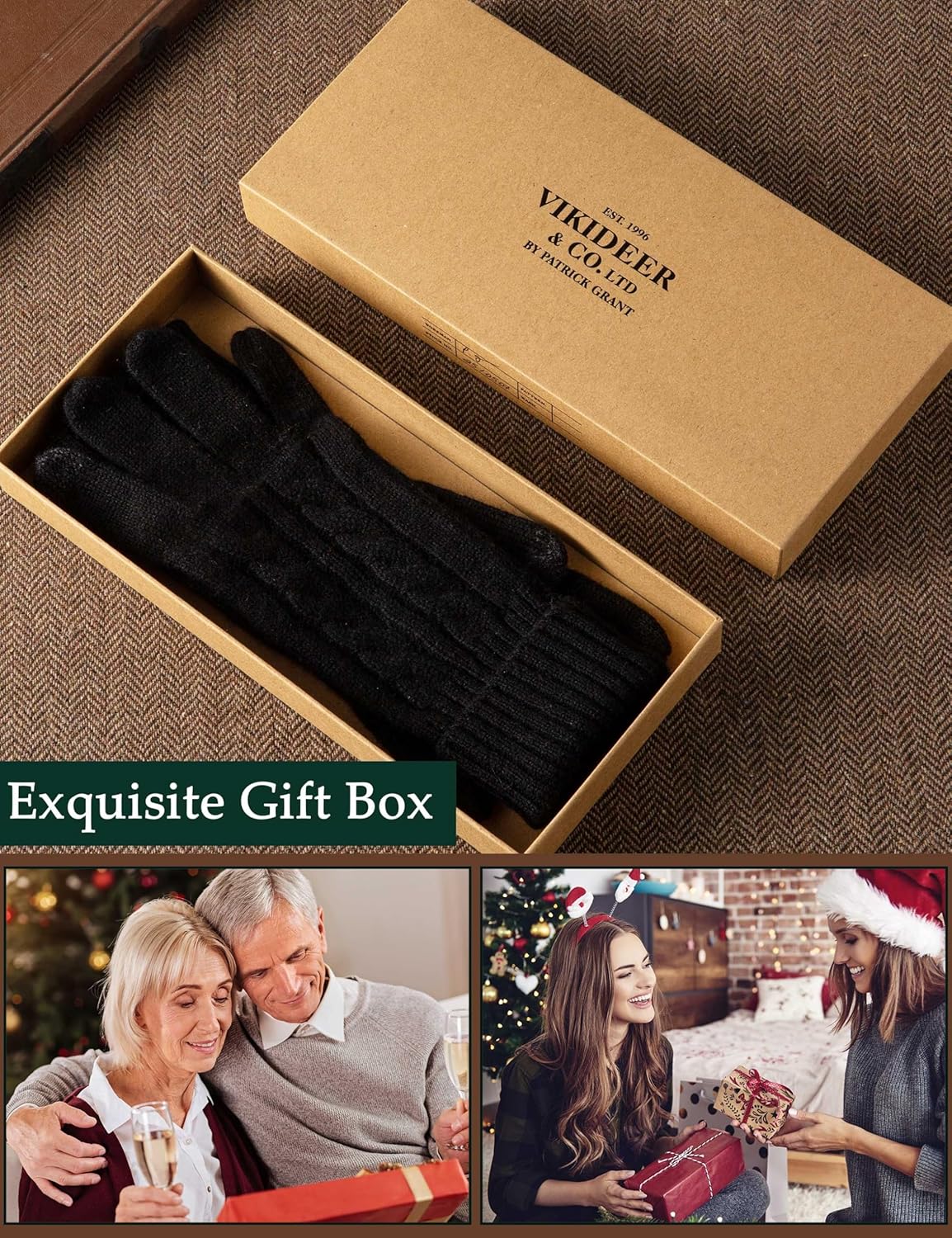 VIKIDEER Touchscreen 100% Pure Cashmere Gloves Women Ladies Soft Knit and Long Ribbed Cuffs - Image 6