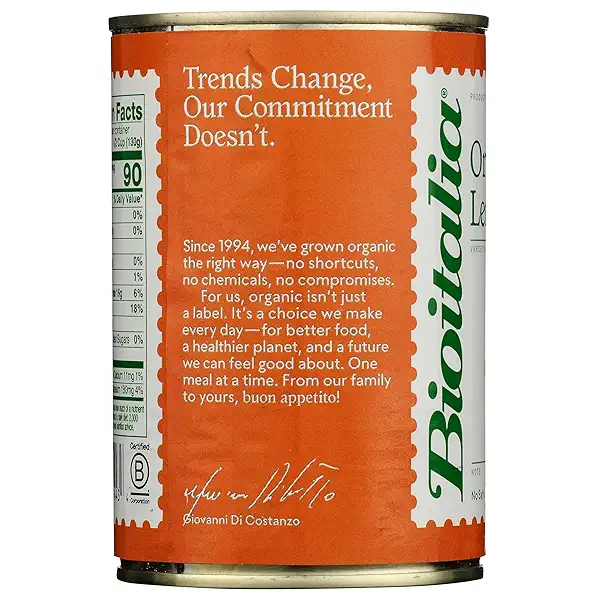 BIOITALIA Organic Canned Green Lentils, 14 OZ 4