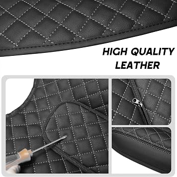 Center Console Cover for Chevy Silverado/GMC Sierra Accessories 2019-2023 2024 2025 2026 Armrest Cover Middle Console Armrest Lid Leather Protector Pad Zip Only for Jump Seat Console (Gray Stitches)