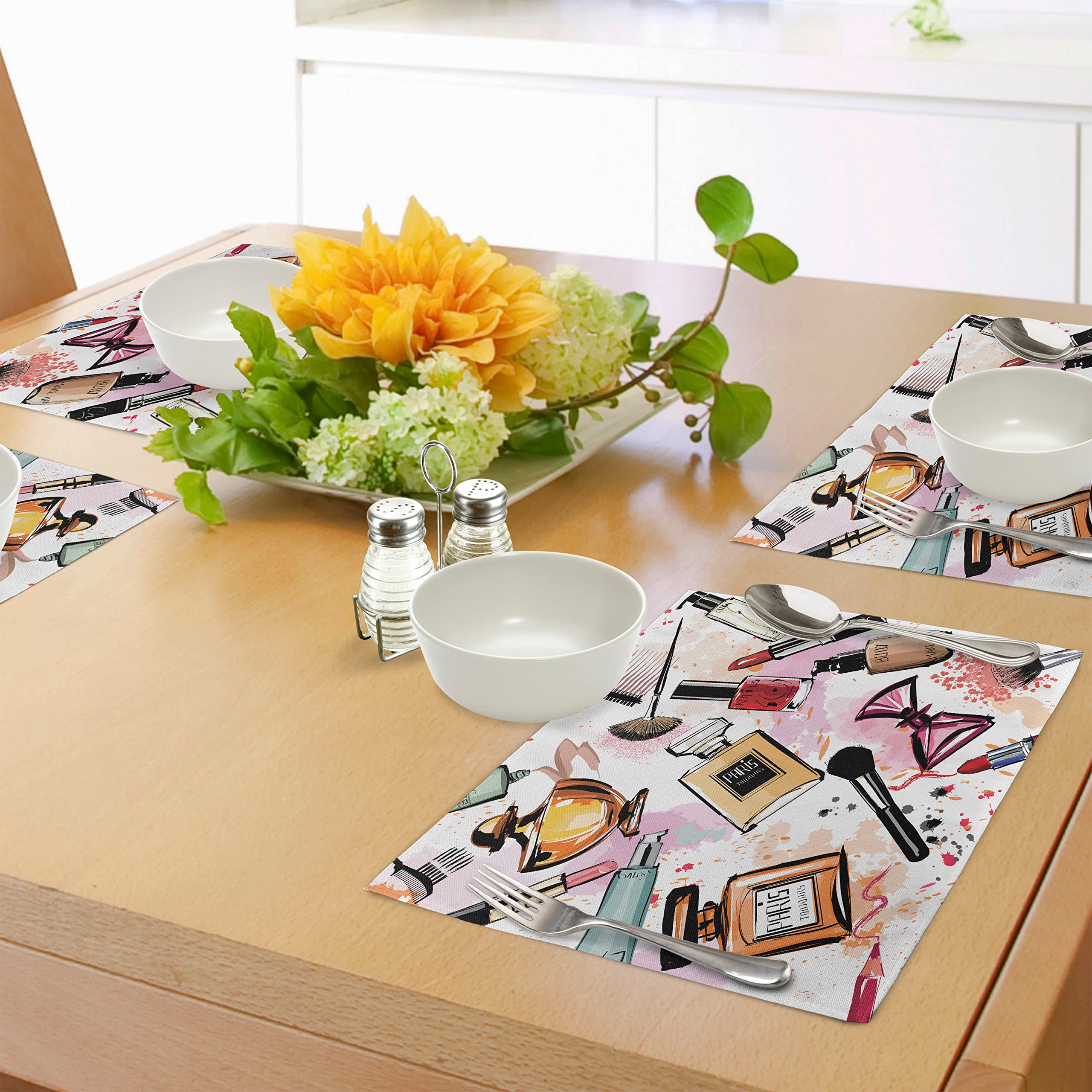 ABAKUHAUS Vintage Tovaglietta Americana Set di 4, vivido
