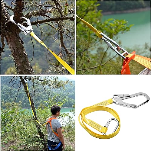 Miniatura 9 de WILDKEN Cordón de seguridad, arnés de escalada al aire libre, cuerda de protección contra caídas, ganchos grandes a presión, mosquetón (amarillo 2)