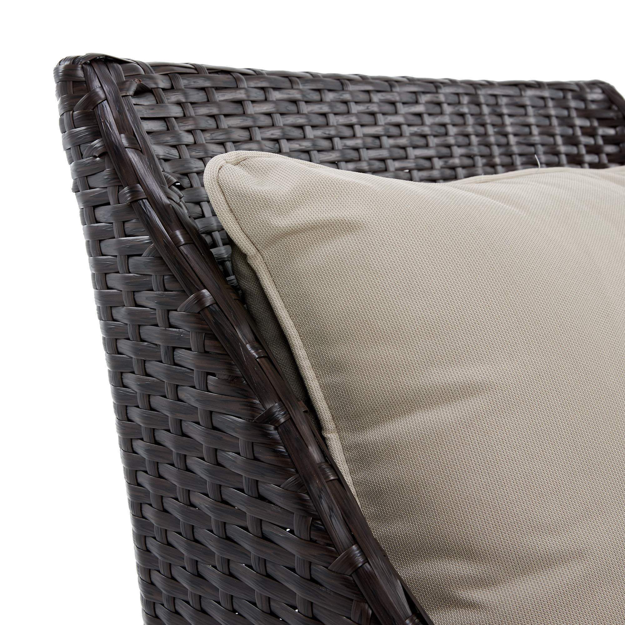 Serta Brown Resin Wicker Outdoor Patio Furniture Collection, 5 Piece ...