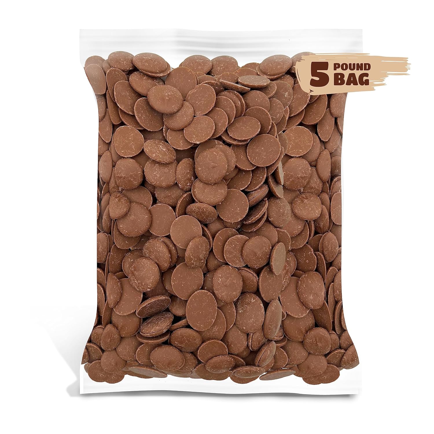 Merckens Milk Chocolate Melting Wafers - 5 Pound Bag - Creamy Bulk Melting Chocolate for Dipping, Molding, and Baking - Classic Candy Melts for All Occasions