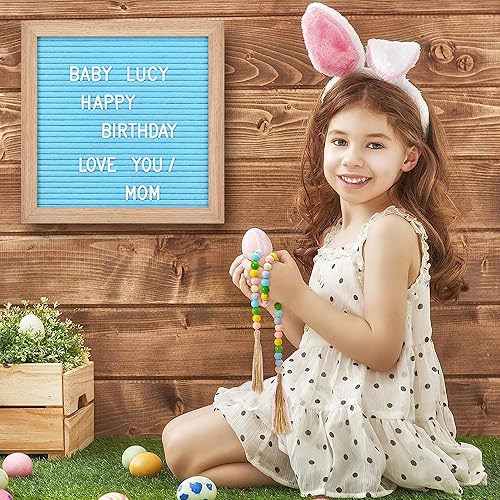 Miniatura 4 de Tablero de letras de fieltro con 294 letras, números y símbolos, tablero de mensajes intercambiable de 10 x 10 pulgadas con gancho de montaje en