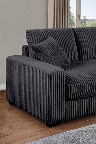 Miniatura 8 de Sofá modular simétrico en forma de L de 98.7 pulgadas con otomana móvil, sofá esquinero de gran tamaño de 5 plazas con cojines gruesos desmontables