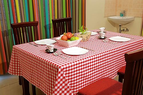 Miniatura 3 de Mantel de algodón de caramelo, hecho con 100% algodón puro, patrón de cuadros rojos y blancos, manteles cuadrados para el hogar, cocina, comedor,