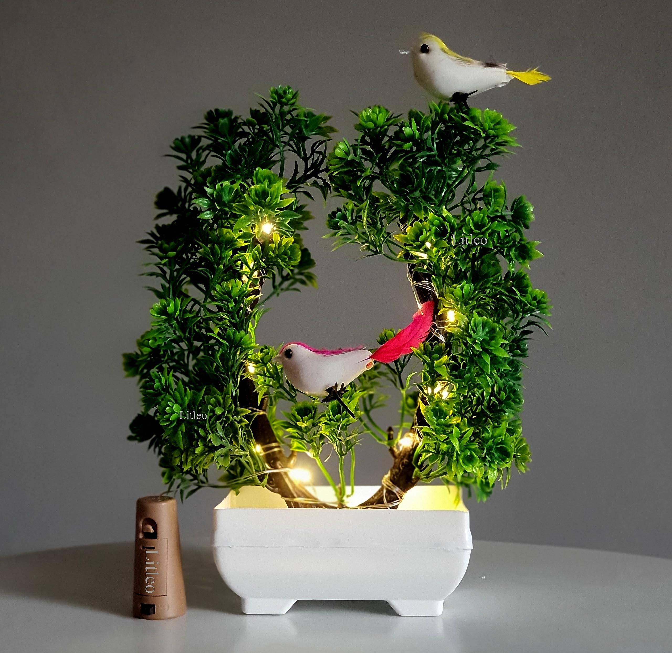 Litleo Plastic Plants With Led Light, Birds, For Home Office Gift, Decoration, Table, Showpiece Bonsai Artificial Plant With Pot (23.5 Cm, Green) (Green) (B0CH1525Z2) Amazon Price History, Amazon Price Tracker