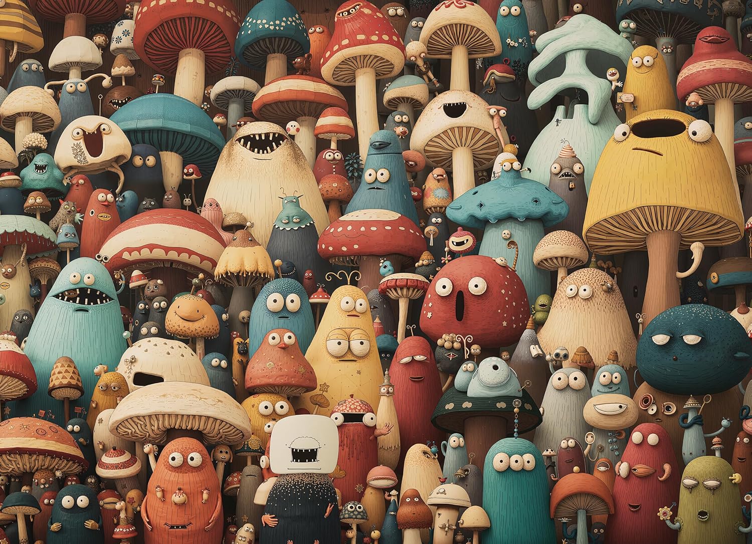 Jigsaw Puzzles for Adults 1000 Pieces, Funny Difficult Challenging Unique Puzzle for Game Night Family Home Decor, 20x27 Inches, Dense Monsters-1