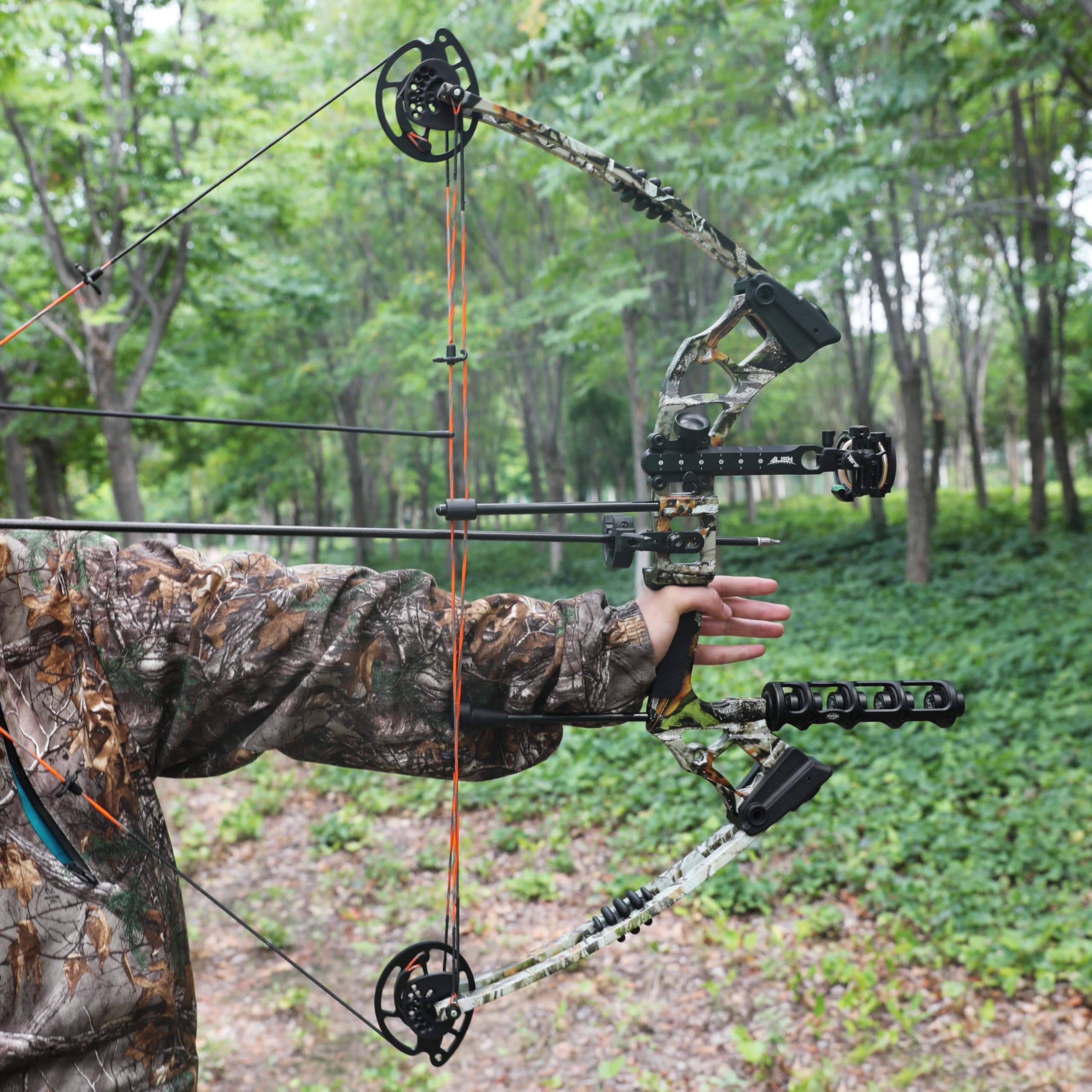 Wolfman Set di Arco Compound e Frecce Archery, Peso di Trazione 0-70 Libbre, Velocità IBO fino a 320 FPS, per Caccia e Tiro al Bersaglio