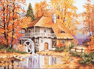 Cross Stitch kit Autumn Landscape Luca-s B481 Cozy Forest Cottage Counted Cross Stitch Kits Needlepoint Embroidery Home Wall dekor DIY kit