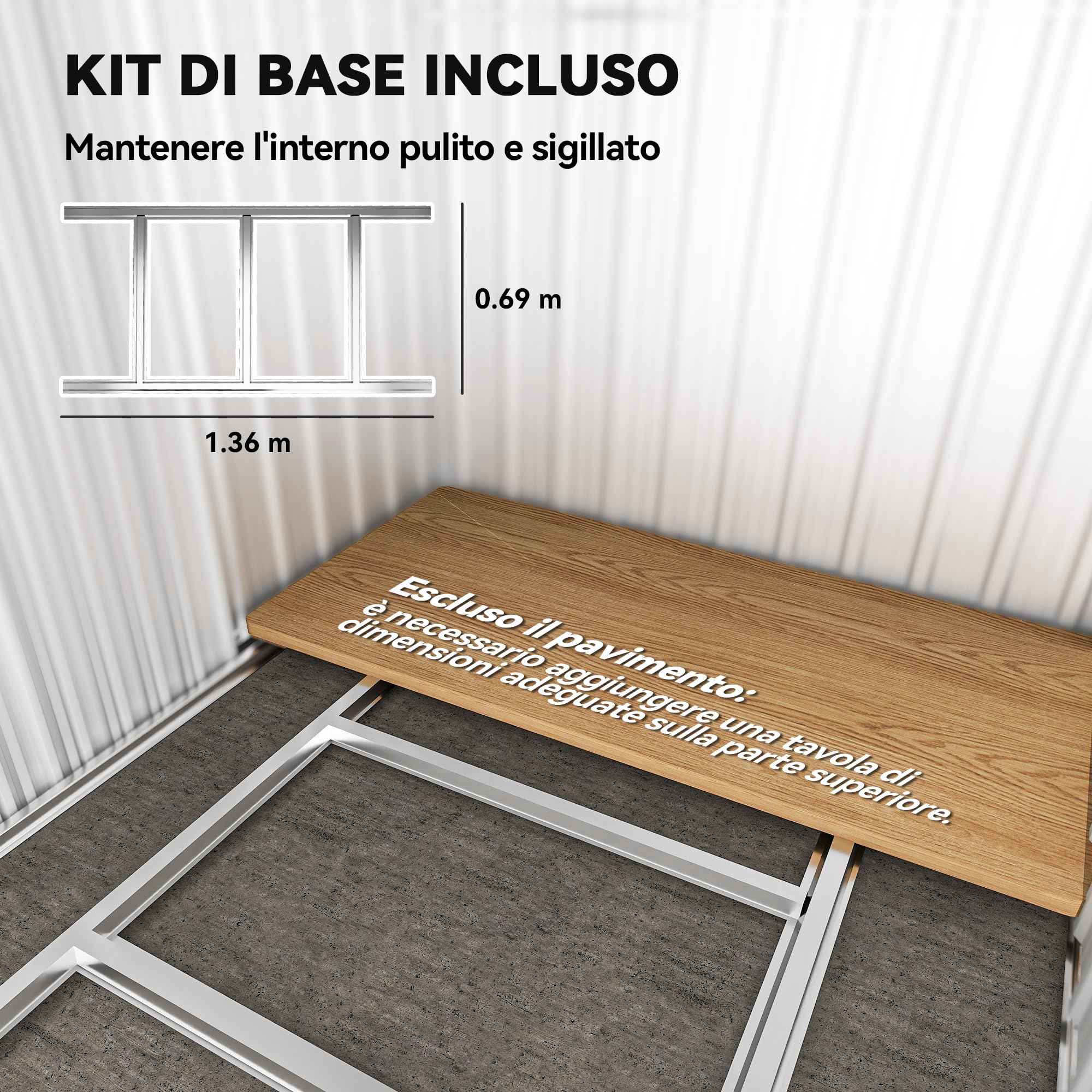 Outsunny Casetta da Giardino 1.7m² in Acciaio Zincato con kit Fondazione, Capanno da Giardino Porta Attrezzi con Tetto Inclinato, 4 Prese d'Aria, Porta Scorrevole, 152x132x188 cm, Grigio Scuro