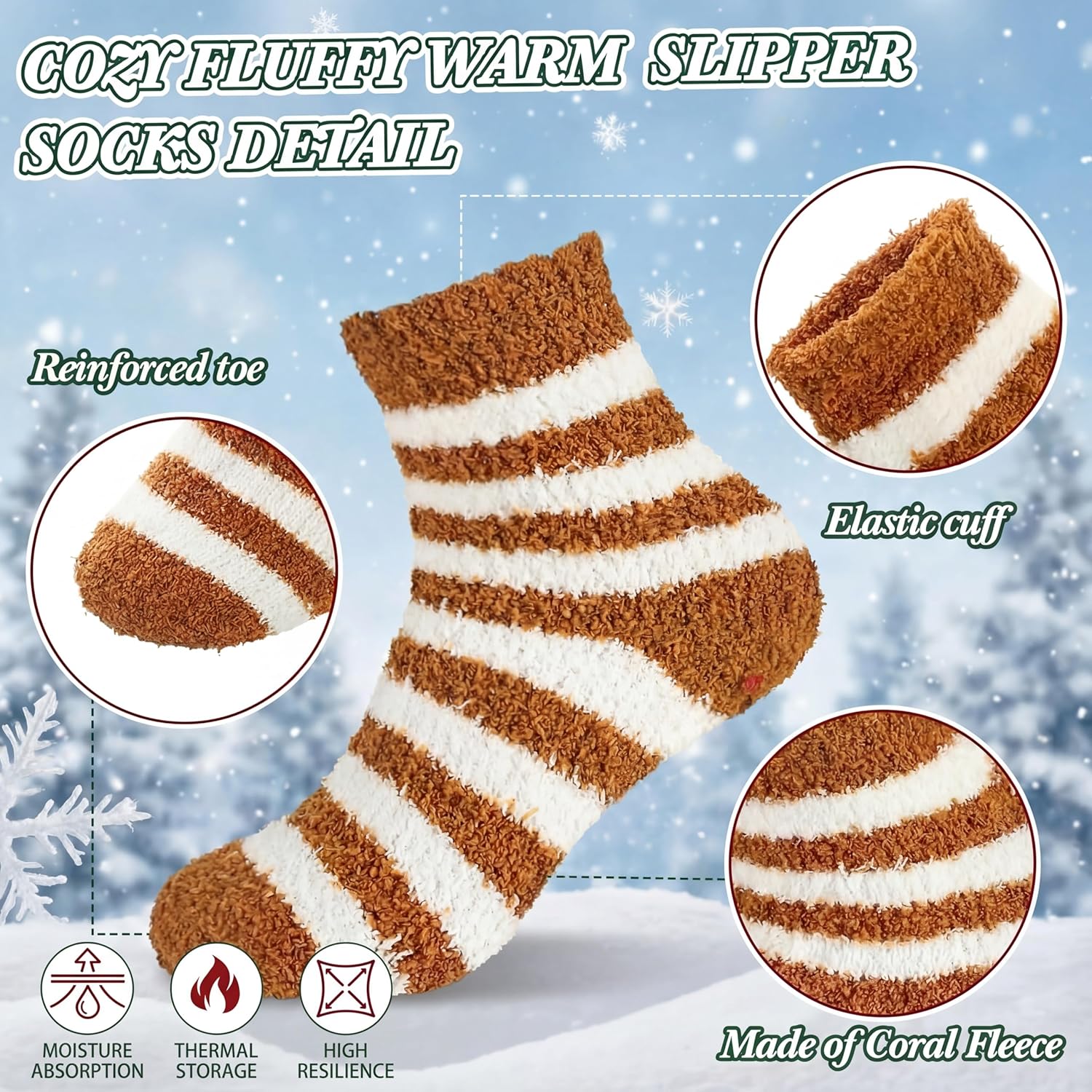 80 Pairs Fuzzy Socks Bulk for Men Cozy Fluffy Warm Plush Slipper Socks Plush Sleeping Fleece Boot for Men Homeless Winter - Image 4