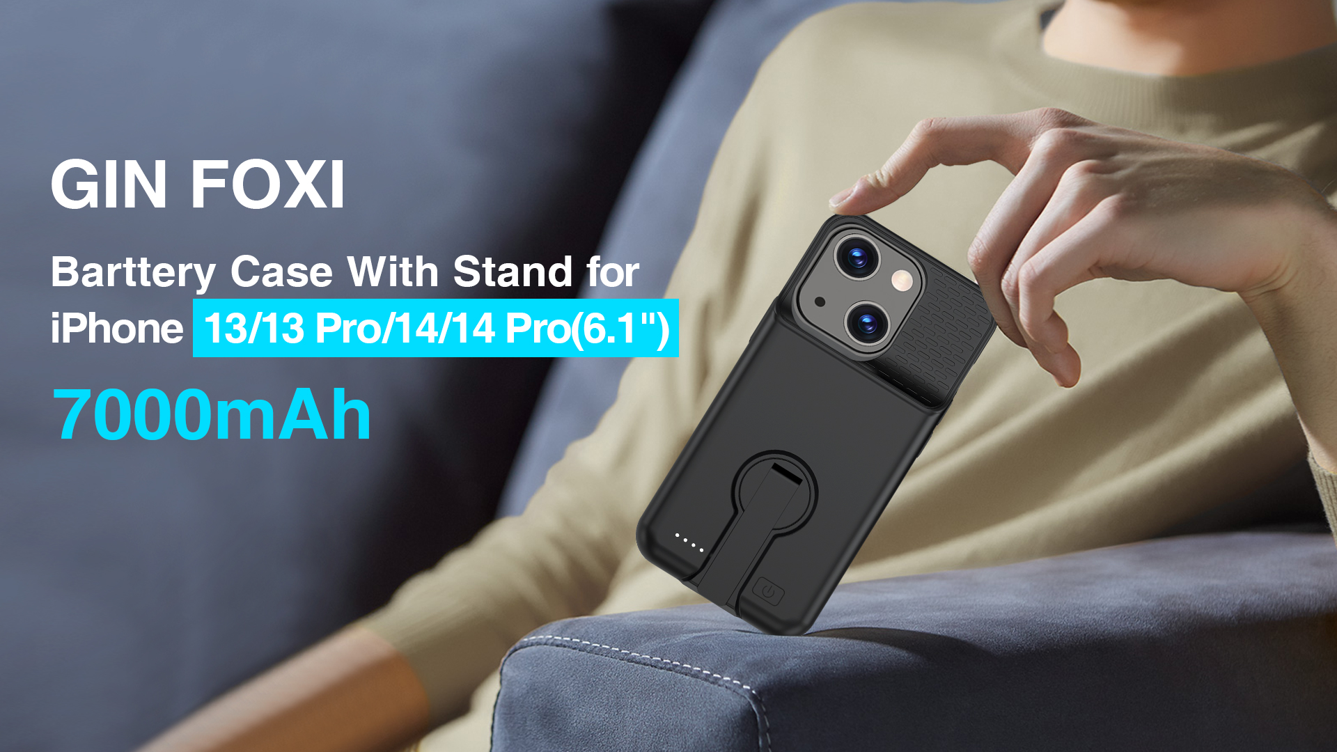 Amazon.com: GIN FOXI Battery Case for iPhone 13/13 Pro/14/14 Pro