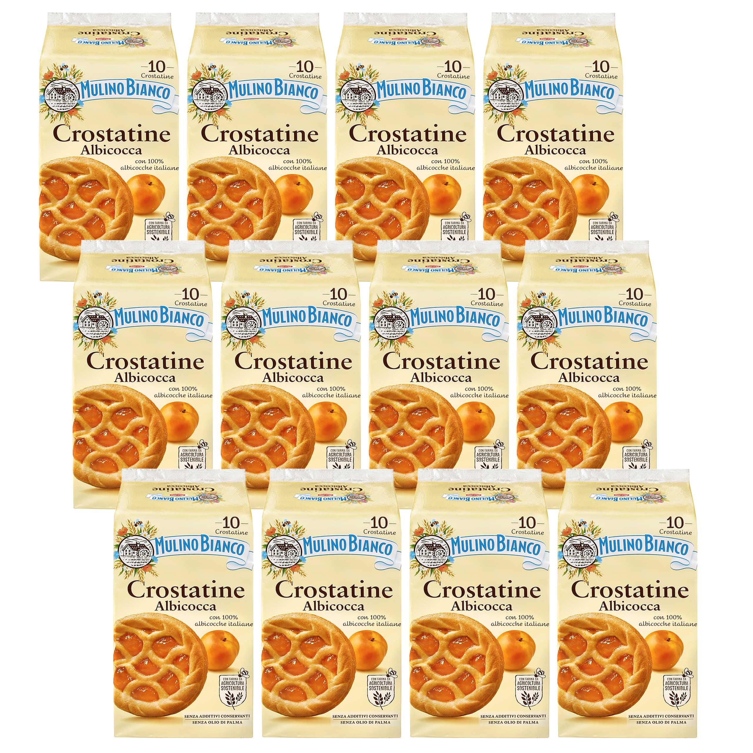 MULINO BIANCO Crostatine Albicocca - Pasticceria italiana, mini crostate di albicocche 400g x 12 parcelle (Albicocca, x12)