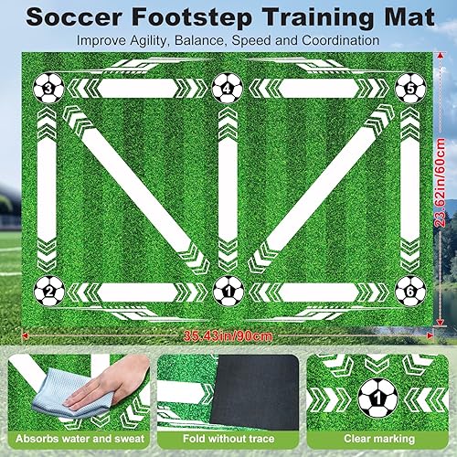 Miniatura 2 de 6x4 FT Kids Soccer Goals for Backyard - 2 Pack Soccer Nets, Portable Pop Up Goal Set with Training Mat, Cones, Target & Ball - Soccer Training