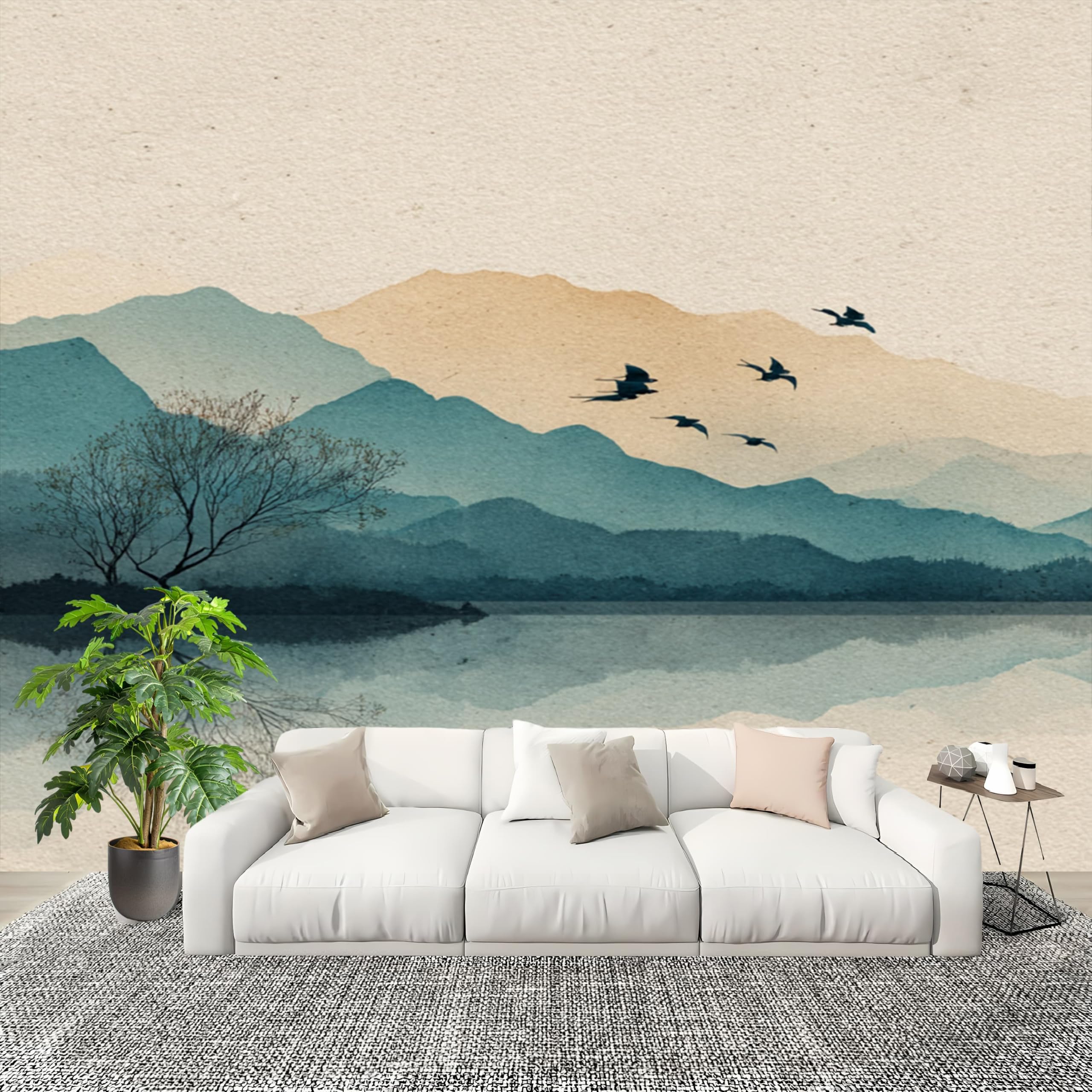 Carta da Parati Murale TNT Beige Fotomurale 3D Rimovibile 250x175 cm