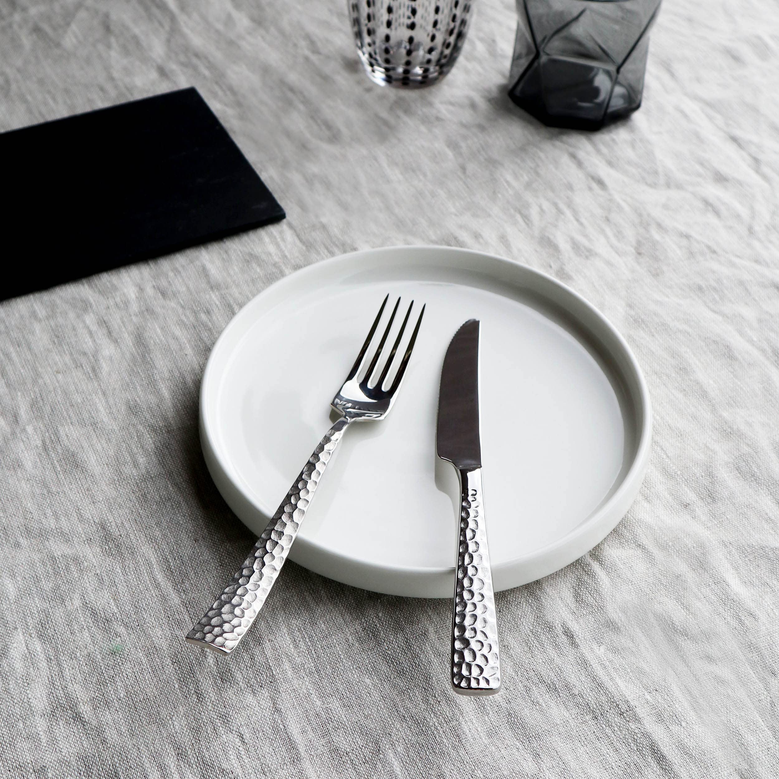 Pintinox, Set 48 pezzi Posate Palace Martellato, Acciaio Inox, Made in Italy, 12 persone