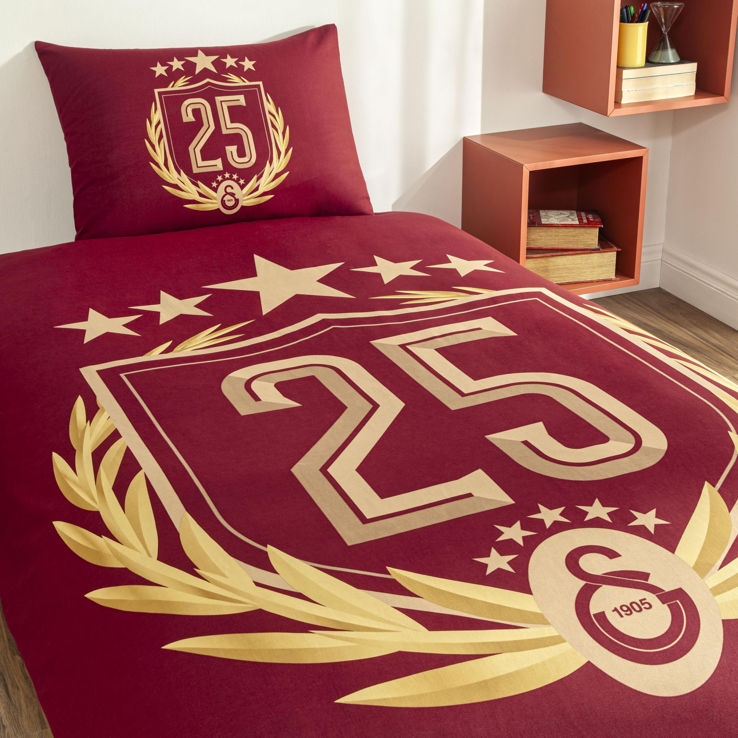 Taç Lisanslı Galatasaray 25.Şampiyonluk 50x70 cm Yastık Kılıfı