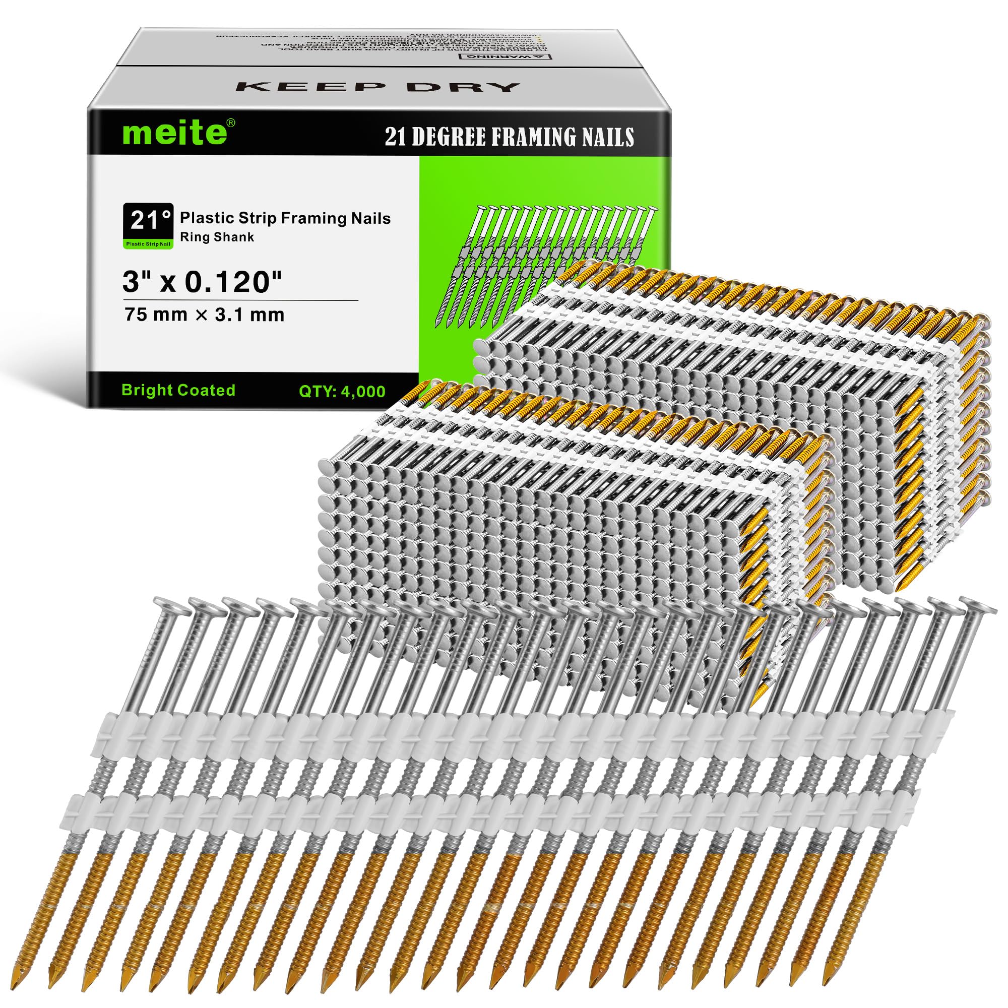 Meite 21 Degree Framing Nails - 2000 PCS -9