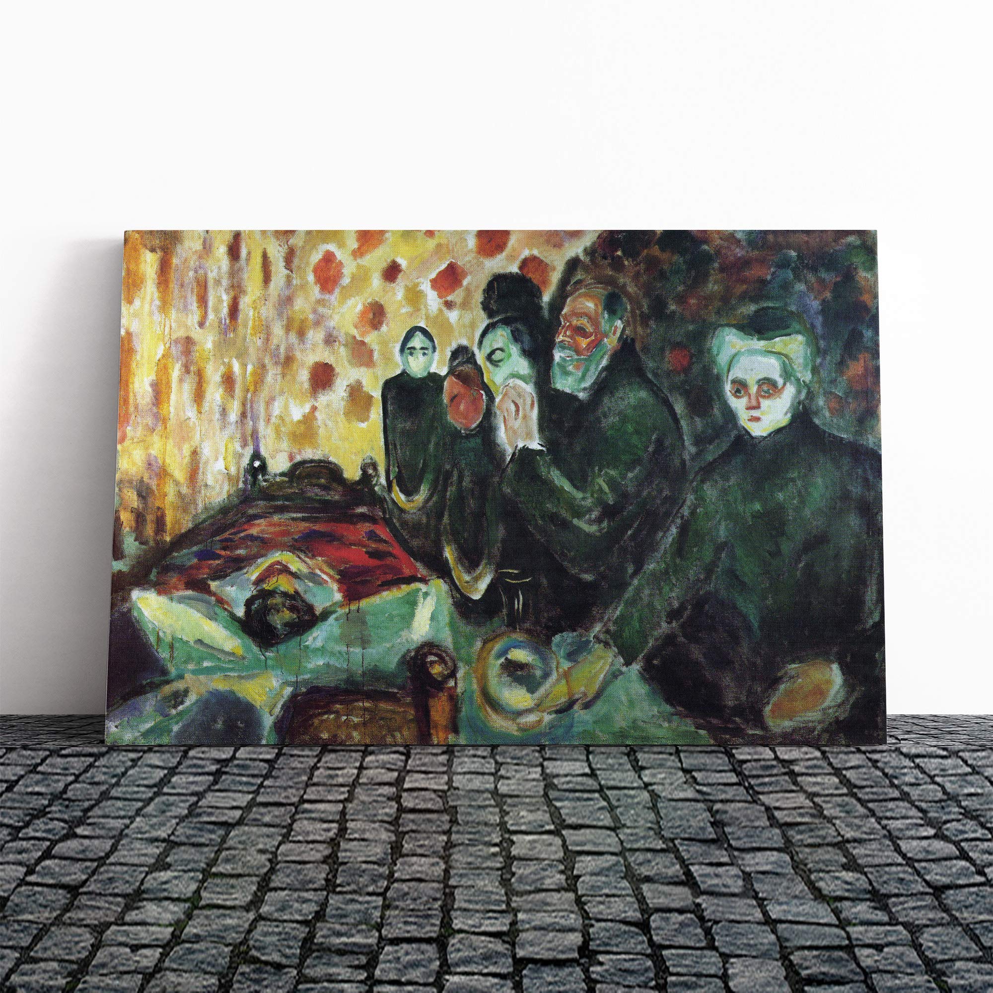 Edvard Munch by The Deathbed Canvas Print | Gallery Wrapped 30mm Frame Wall Art | 20x14 inches | Ready to Hang | Modern Picture | Living Room Bedroom Lounge Office