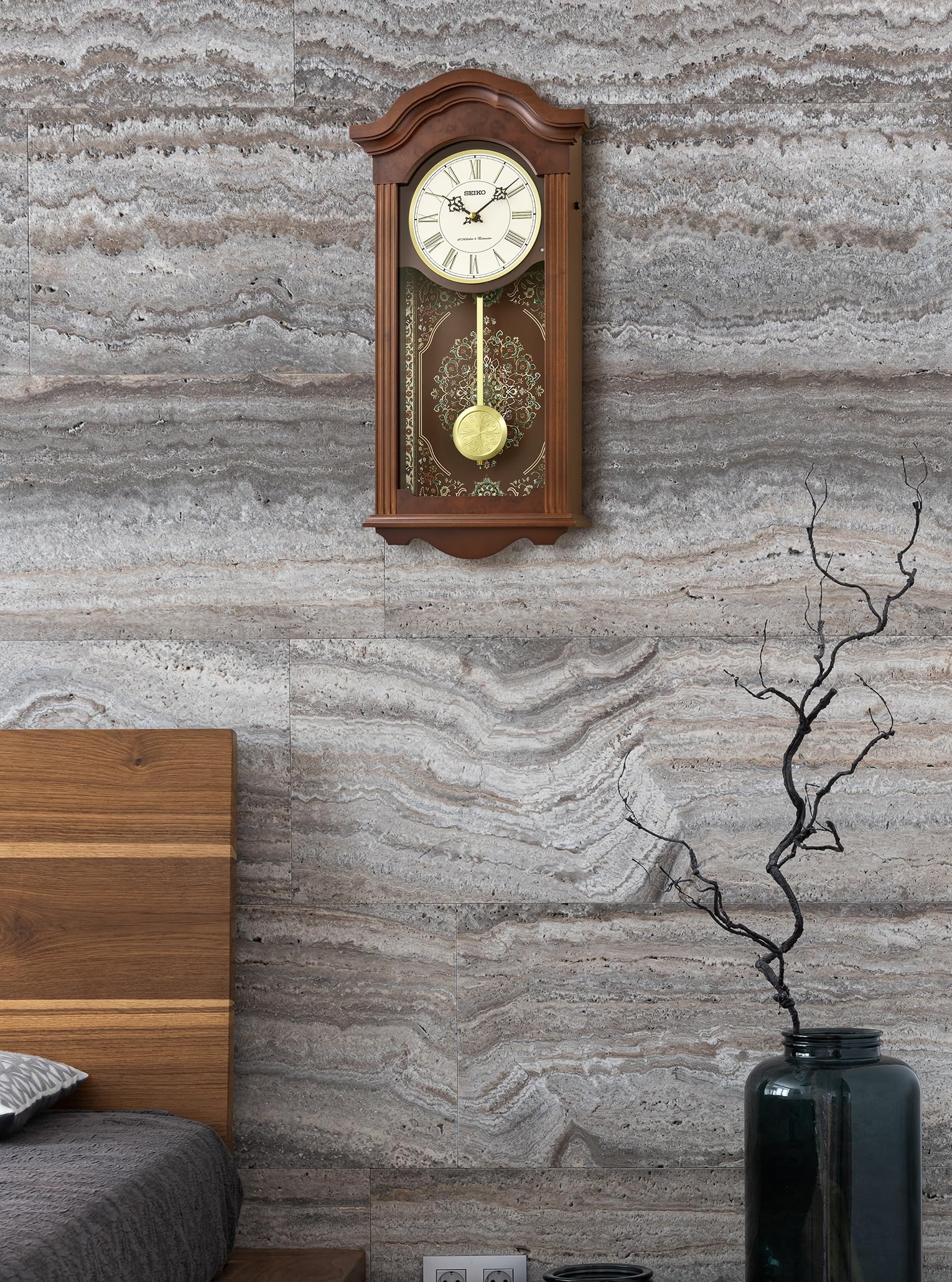 Buy Seiko Traditional Musical Wall Clock – Wooden Case, Roman