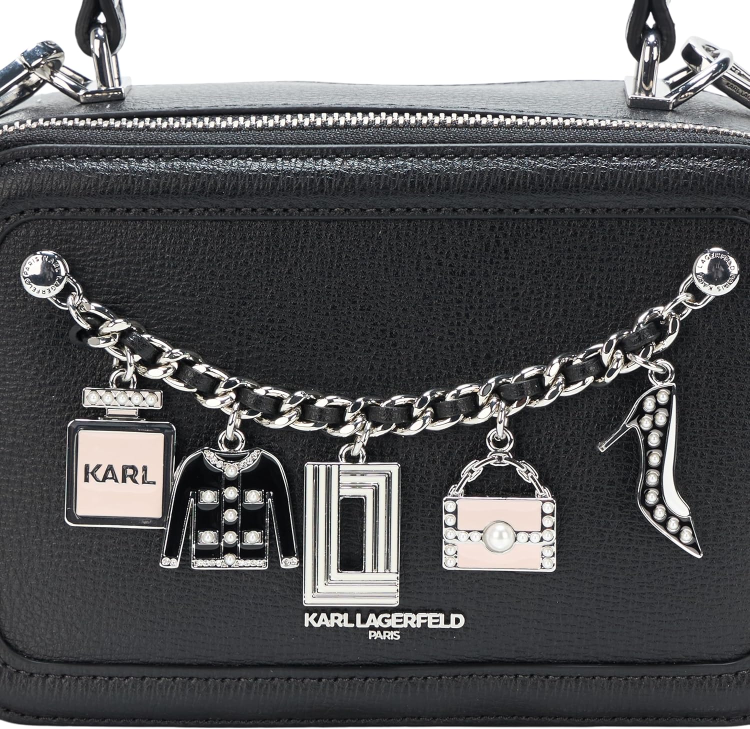 KARL LAGERFELD womens Simone Studded Camera Crossbody - Image 4