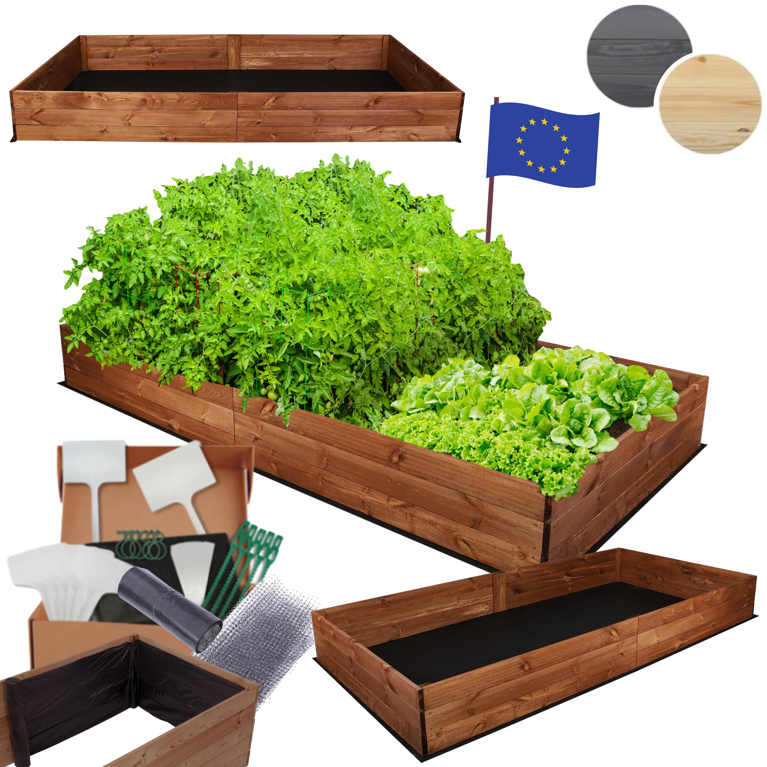 MODO24 Hochbeet Kiefernholz - Stufenbeet 63x27x30cm Für Garten