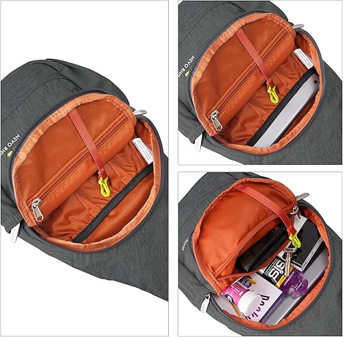 Miniatura 5 de N NEVO RHINO Mochila bandolera multiusos para viajes, senderismo, deportes, Gris (dark grey1), Mochilas Sling