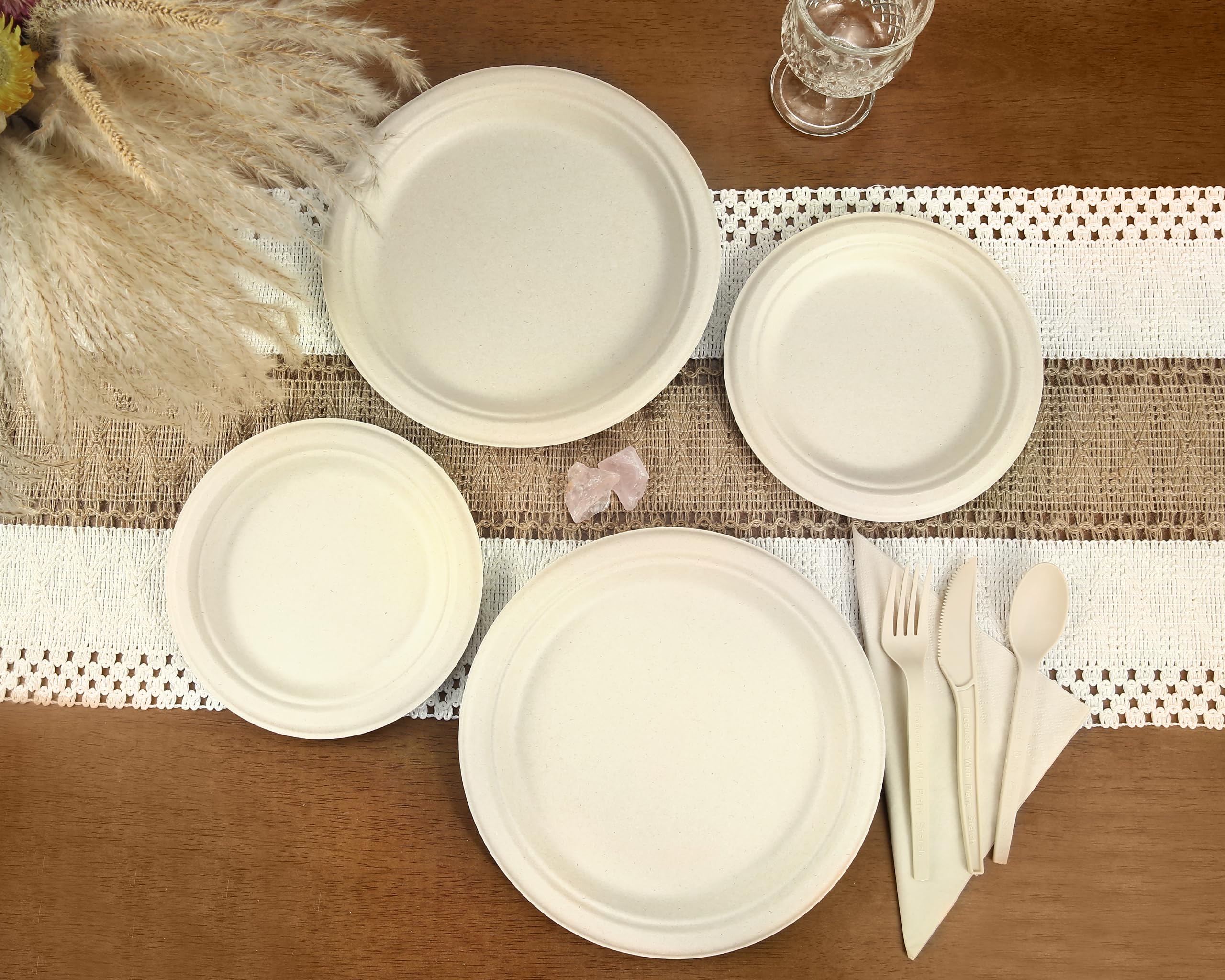 Eco-Friendly Disposable Plates - 300 Pack -6