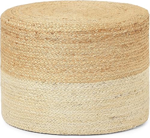 Miniatura 187 de REDEARTH · Taburete otomano de puf cubo, puf trenzado de yute para la sala de estar, dormitorio, guardería, patio, salón y otras habitaciones (14.5