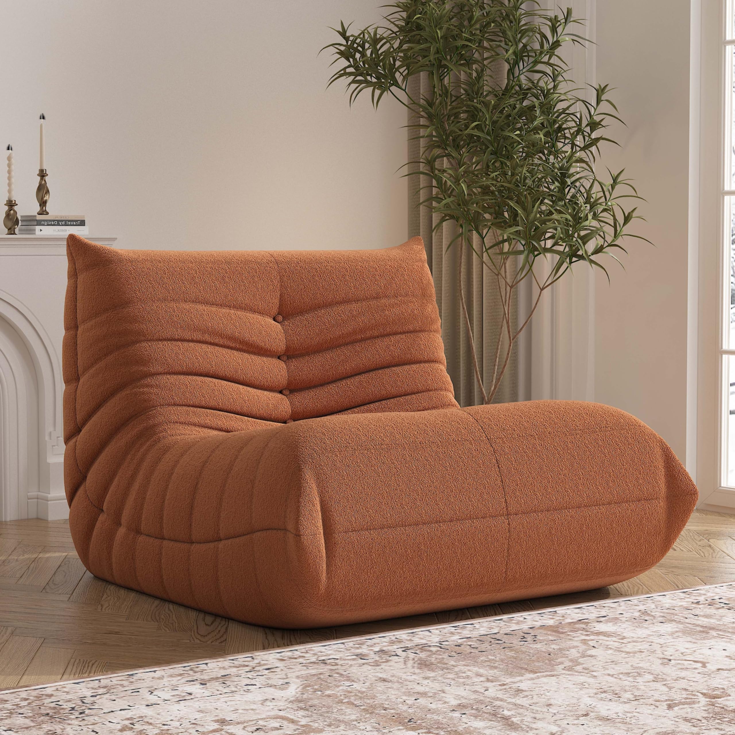 - Bean Bag Chair, Fireside Chair Bean Bag Sofa Large Bean Bag Chair for Adults, Bean Bag Chairs for Teens with High Density Comfortable Foam, Memory Foam Bean Bag for Living Room, Bedroom (Orange)