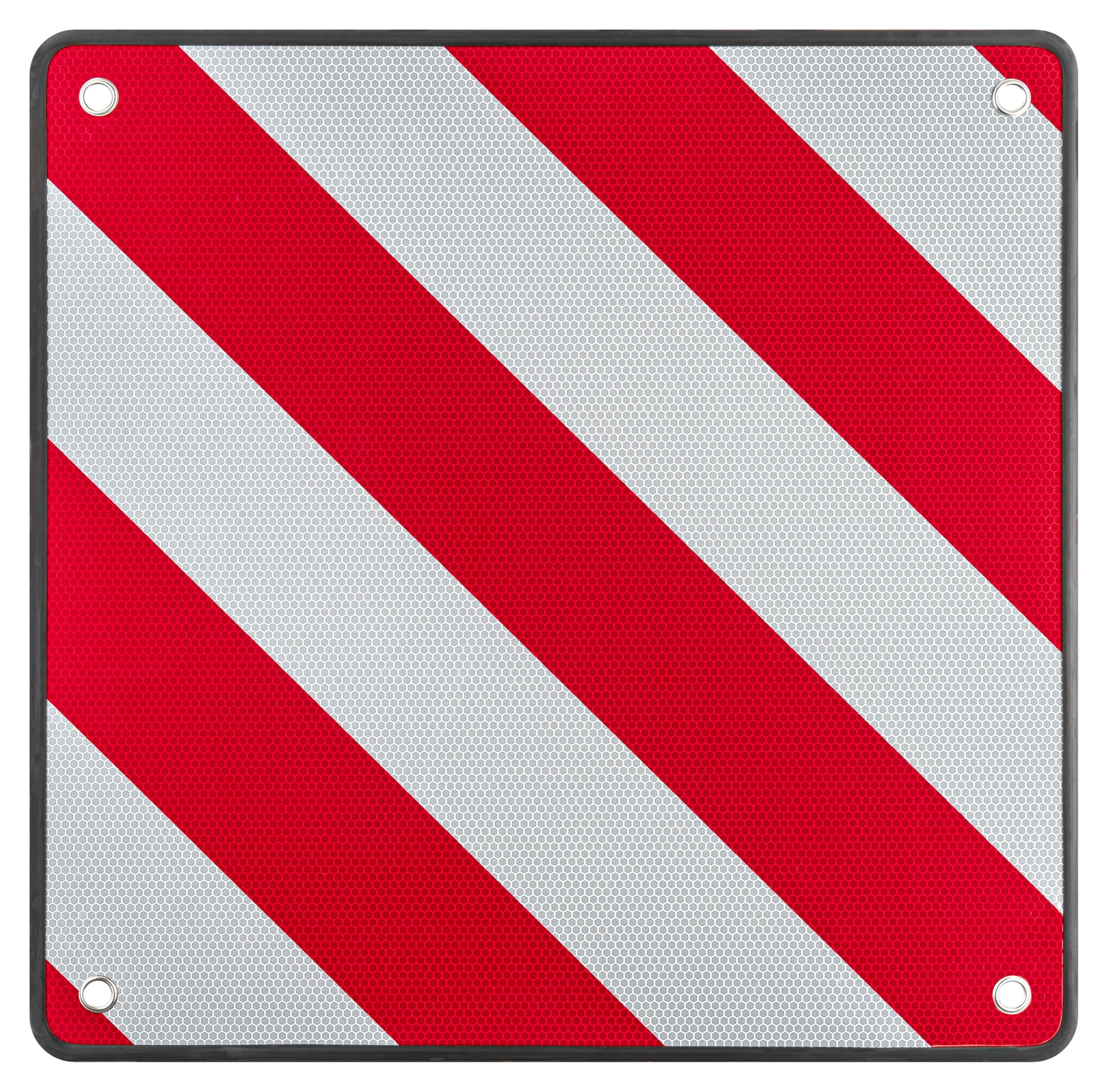 Señal de advertencia 2 en 1 para Italia, España y Portugal, aluminio, 50 x 50 cm, color blanco y rojo, reflectante para portabicicletas, portabicicletas, caravanas, autocaravanas