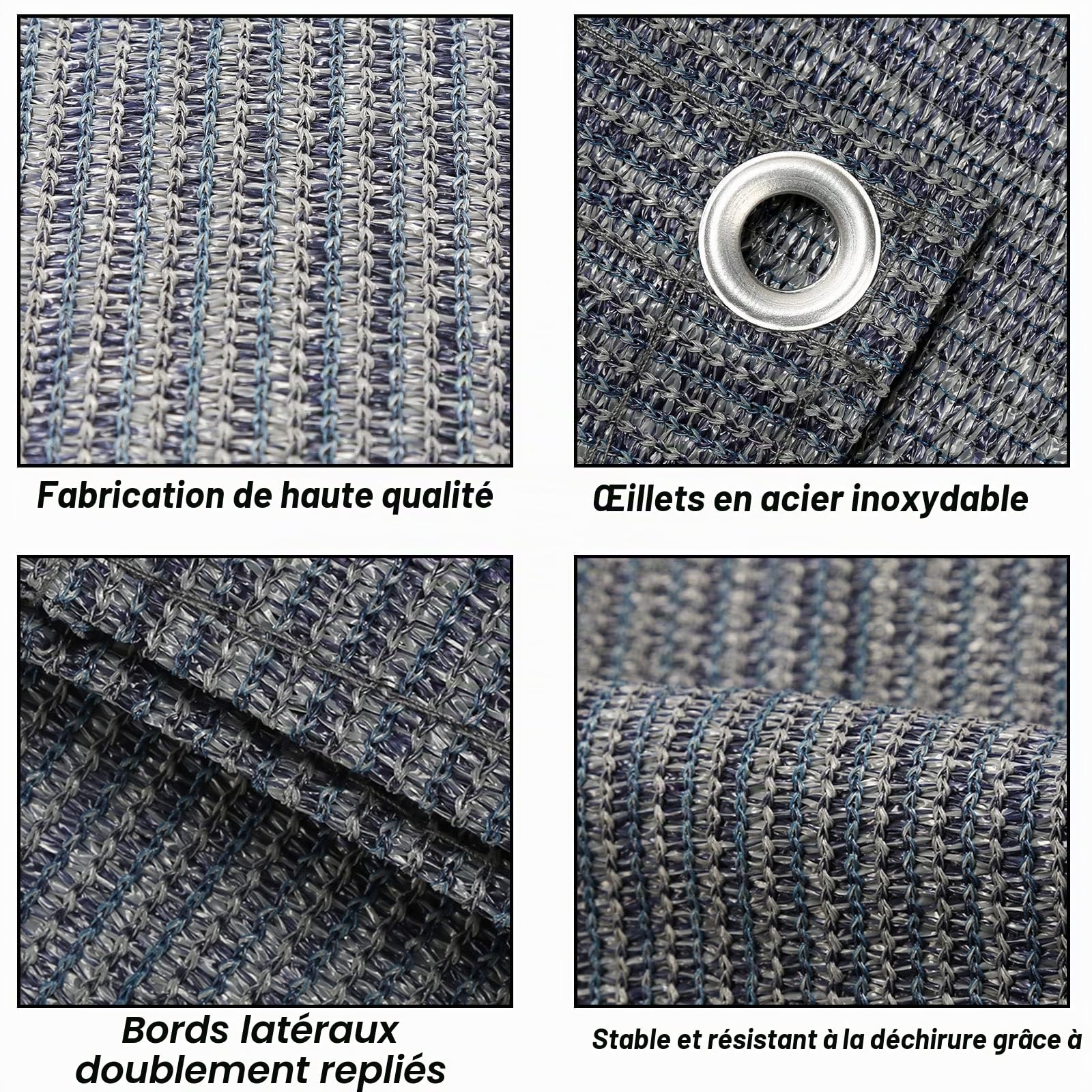 Tapis d'auvent Respirant Antidérapant Lavable pour Camping avec Piquets et Sac de Transport