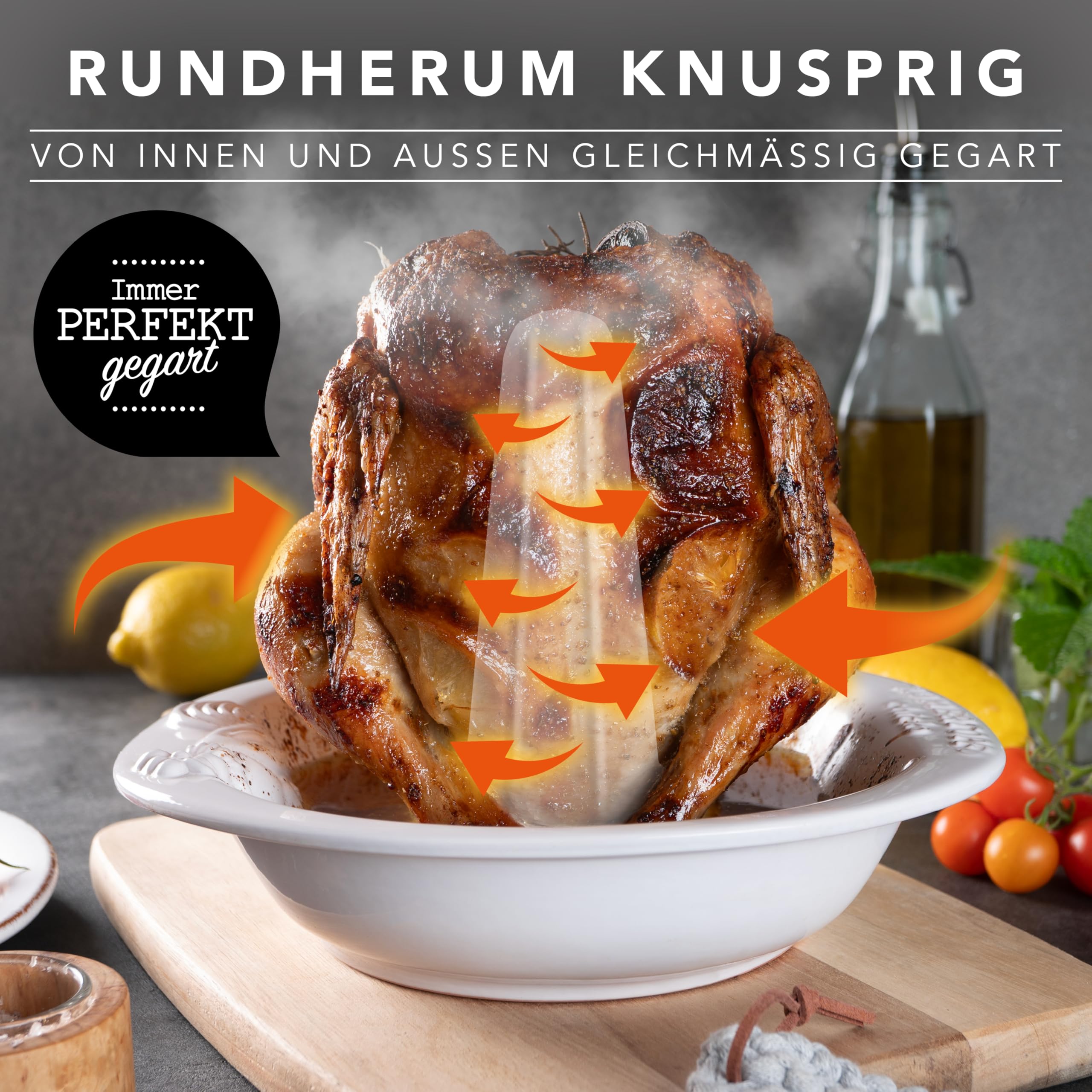 Römertopf 2 125 04 Hähnchenbräter Chiko, weiß