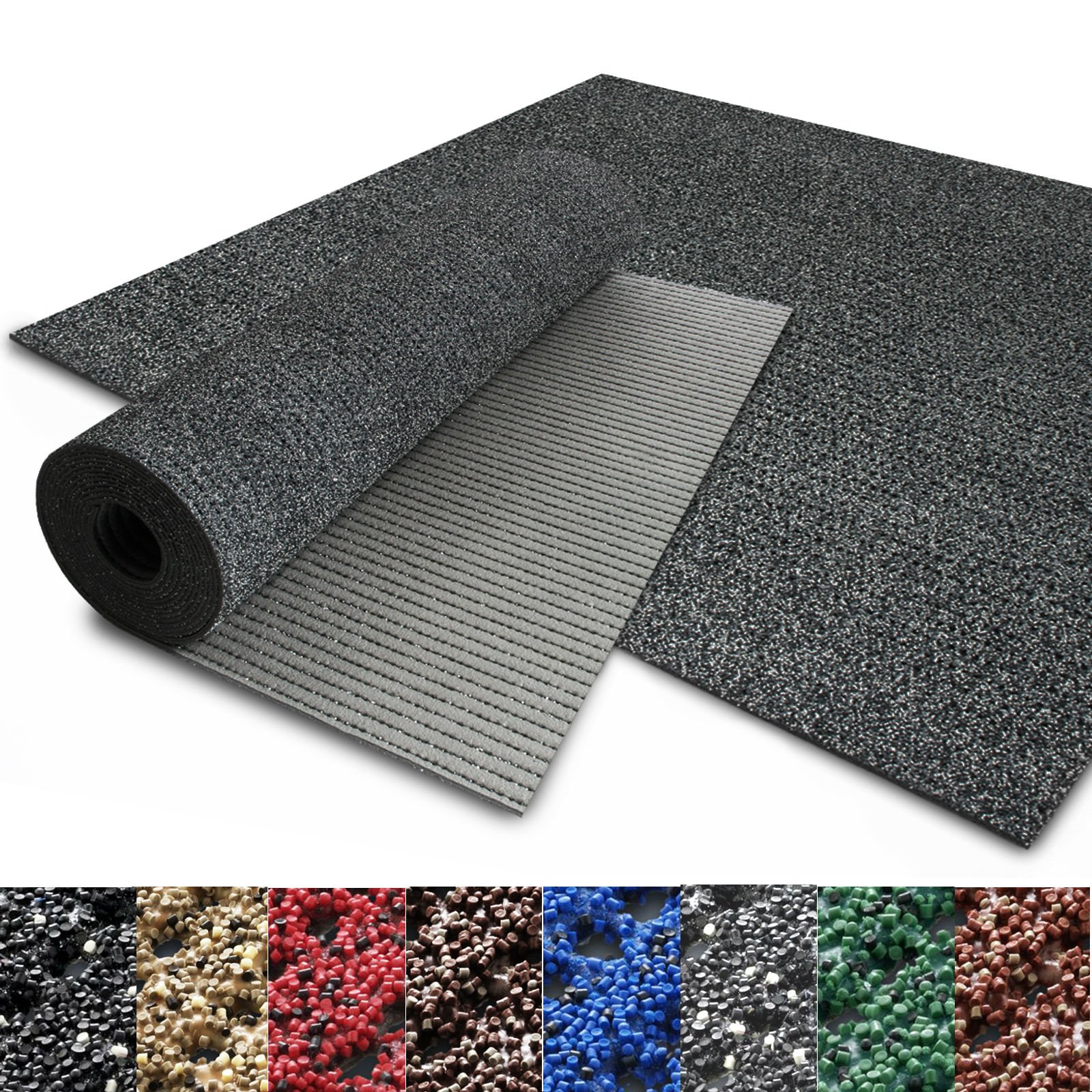 Zerbino Ingresso Esterno - Interno ad Uso Intensivo - Tappeto Cattura Sporco, Drenante, Antiscivolo, a Metraggio in 8 colori - 120x150cm - grigio