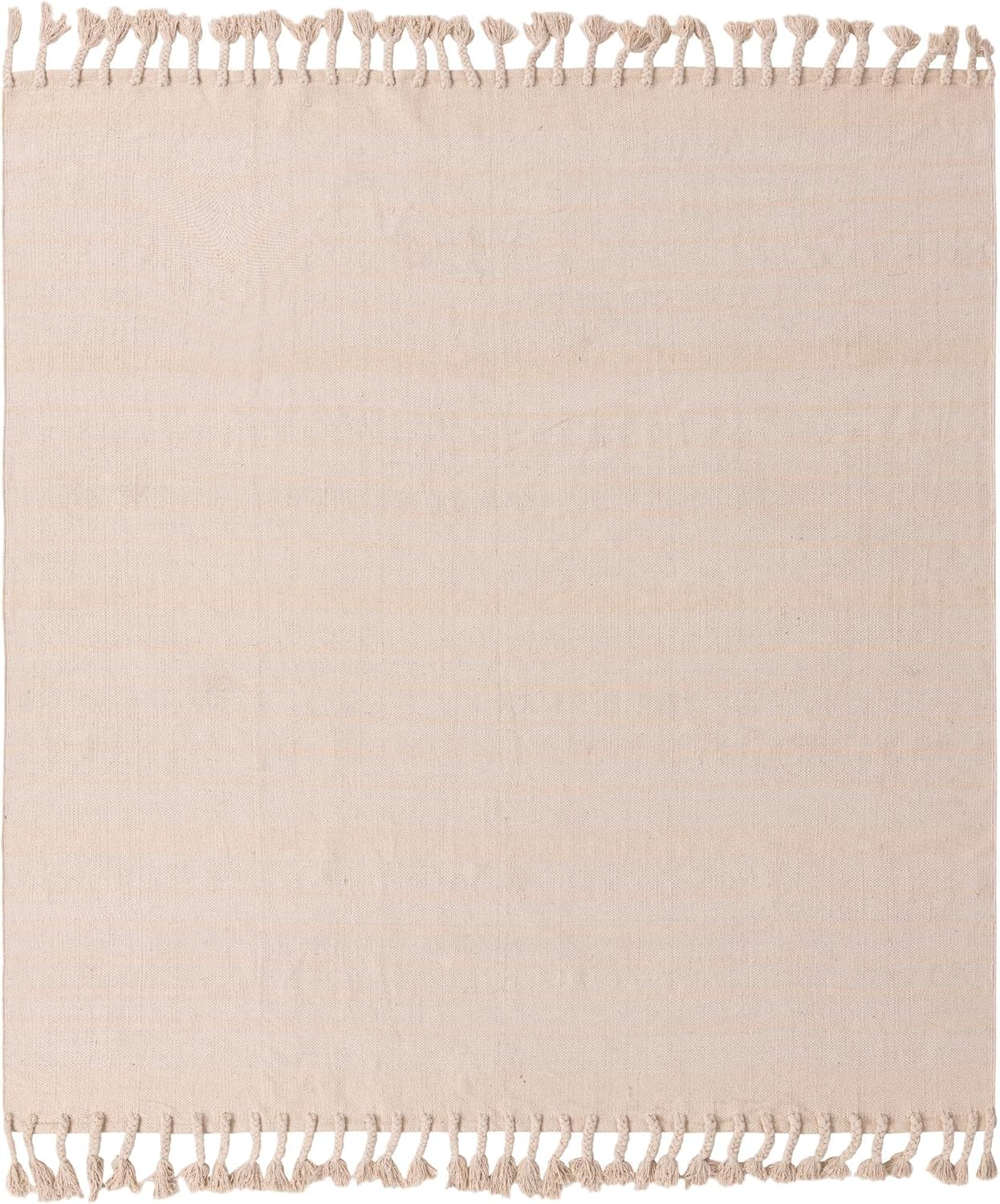 Unique Loom Chindi Cotton Collection Area Rug - Sophie (7' 1" Square, Beige and White)