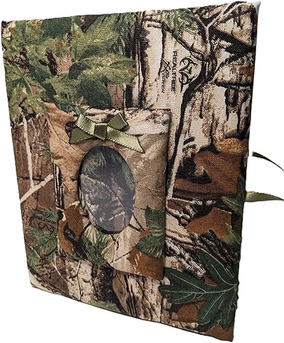 Personalized Camo Photo Album - RealTree Camouflage - Holds 100 4x6 Photos - Handmade Fabric Photo Album
