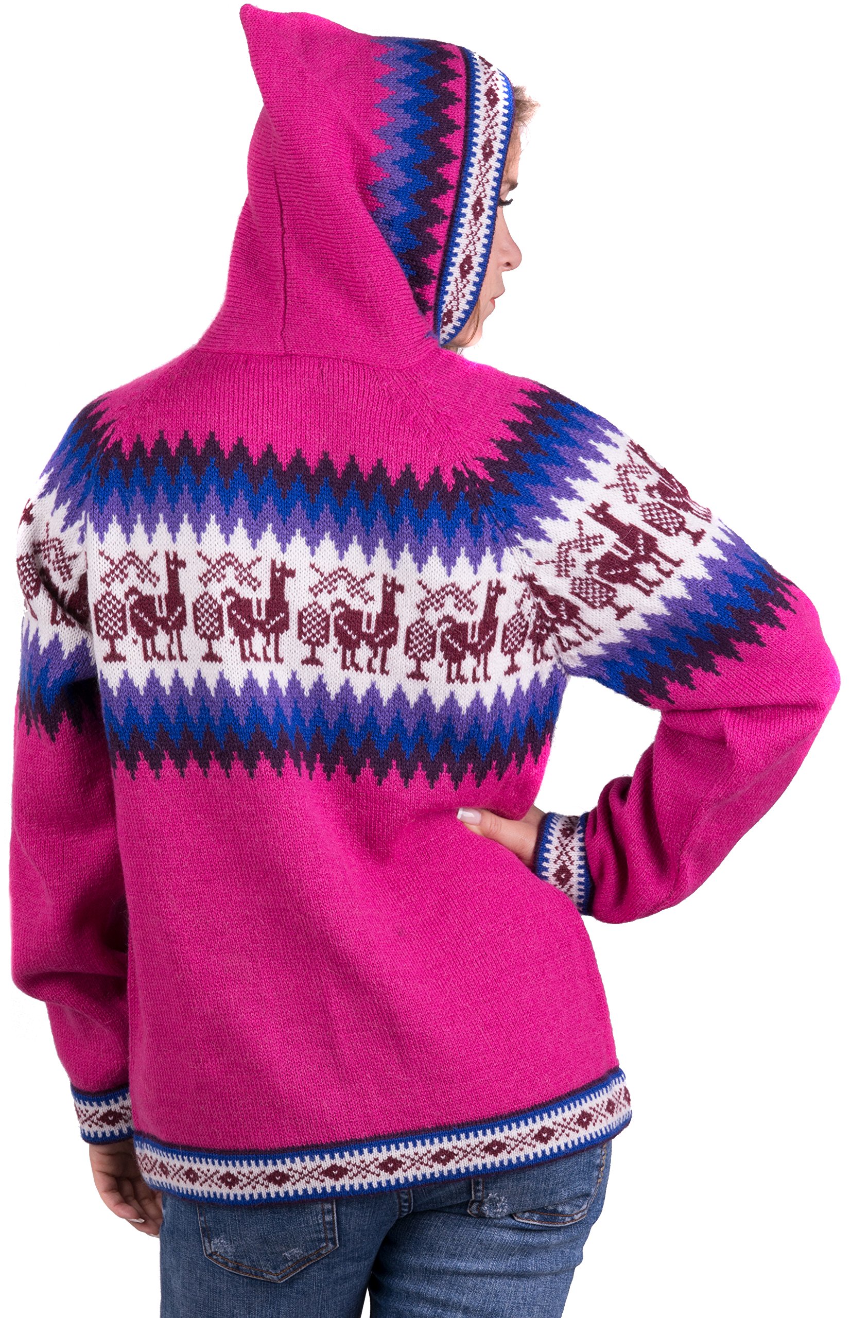 Gamboa Alpaka Cardigan Damen mit Kapuze Strickjacke Pullover Herbst Winter
