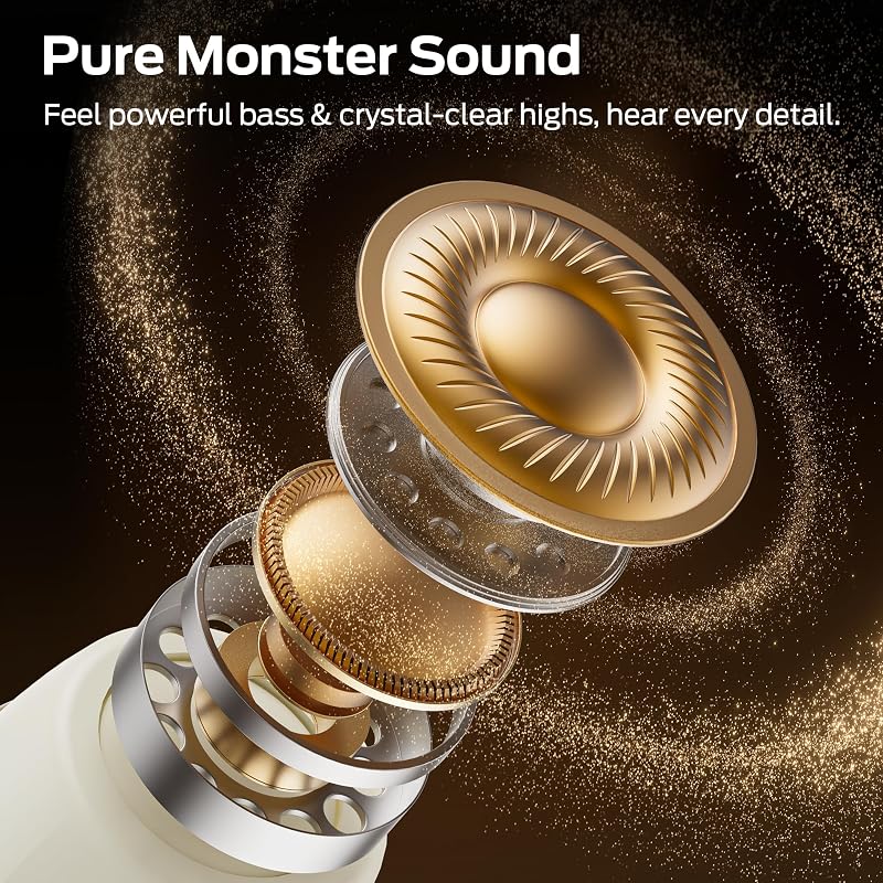Monster Sleep Ear100 Ear Buds, Sleep Earbuds with Stereo Sound, Design for Side Sleepoth 6.0, ENC Noise Cancelling, IPX6 Waterproof Mini Headphones,White image 3