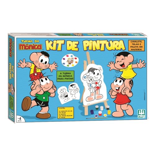 Nig Brinquedos Kit de Pintura Infantil com Cavalete Turma da Mônica